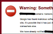 Chrome warning