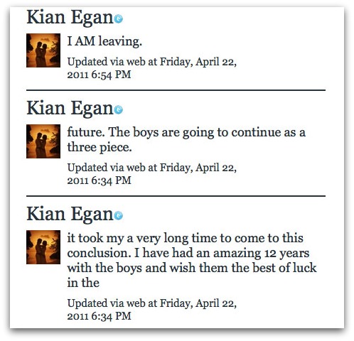 Kian Egan tweets