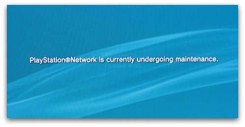 PlayStation Network maintenance message