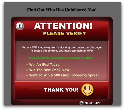 Rogue application survey scam