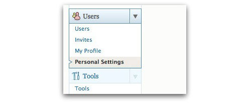 WordPress personal settings