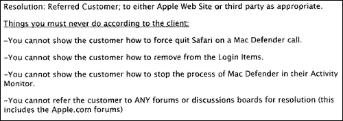 Screenshot of leaked Apple memo