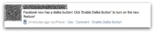 Dislike button on Facebook