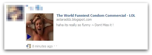 The World Funniest Condom Commercial message on Facebook