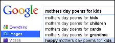 Google search for Mother's Day poems for kids