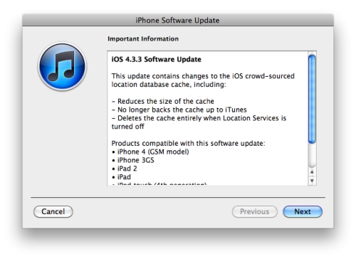 iOS 4.3.3 update