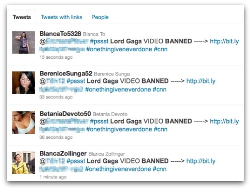 Lord Gaga banned video tweets