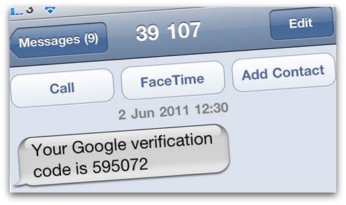 Mobile phone receives verification number