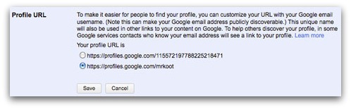 Google Profile URL