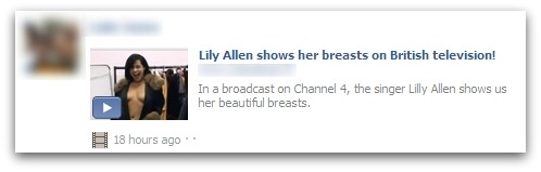 Lily Allen shows her breasts on British television!
