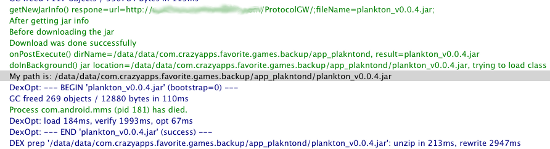 Plankton download and load classes.dex