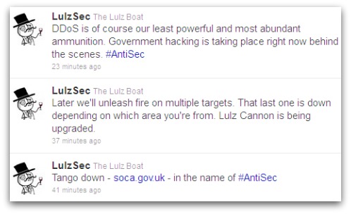 LulzSec tweets about SOCA attack