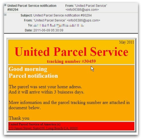 United Parcel Service notification
