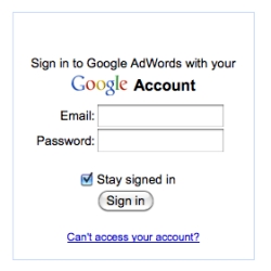 Google AdWords sign in