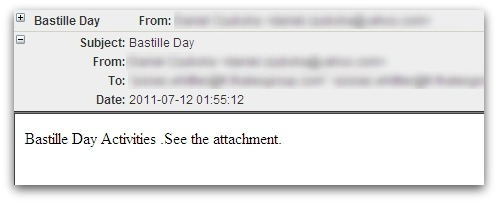 Bastille Day malicious email