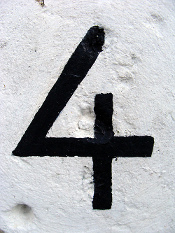 Creative Commons photo of house number 4 courtesy of kirstyhall's Flickr photostream