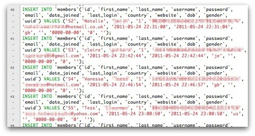 Lady Gaga user database