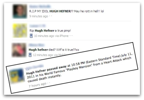 Hugh Hefner RIP on Facebook