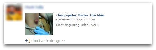 A spider under the skin Facebook scam