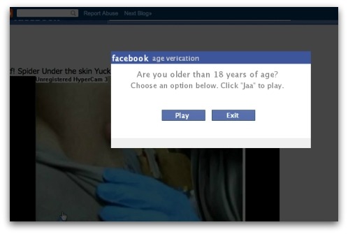 A spider under the skin Facebook scam