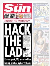 The Sun's report on the arrest of Ryan Cleary