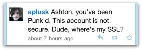 Ashton Kutcher twitter hacked
