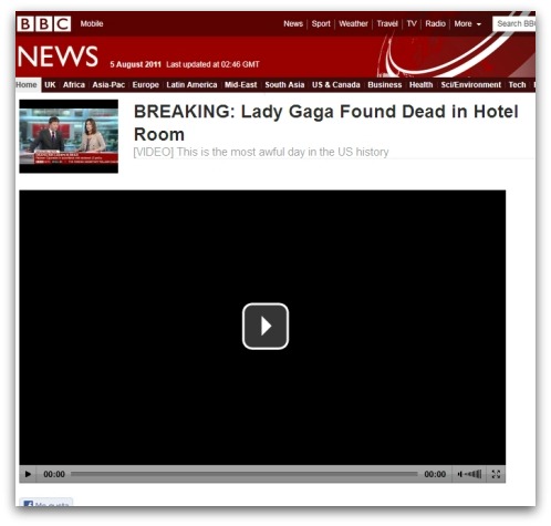 Fake BBC website