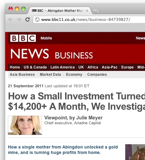 Closeup of fake BBC website