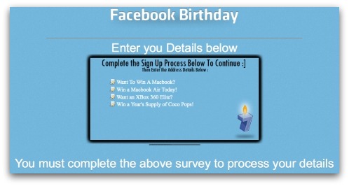Facebook birthday t-shirt scam