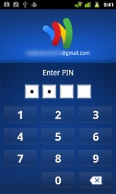 Entering a PIN on Google Wallet