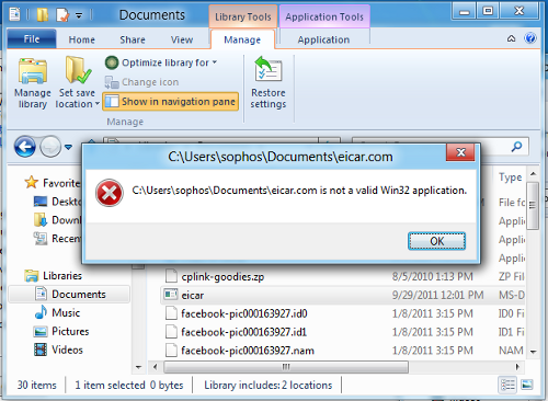Windows 8 accessing EICAR without detection