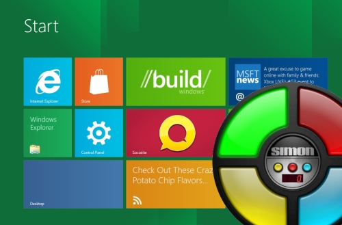 Windows 8 and Simon toy