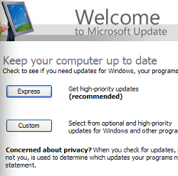 Microsoft Update on Windows XP
