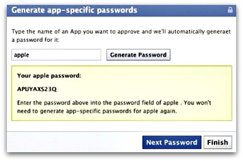 App specific passwords
