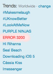 Error 3200 trending on Twitter