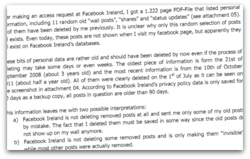 Facebook not deleting posts - complaint