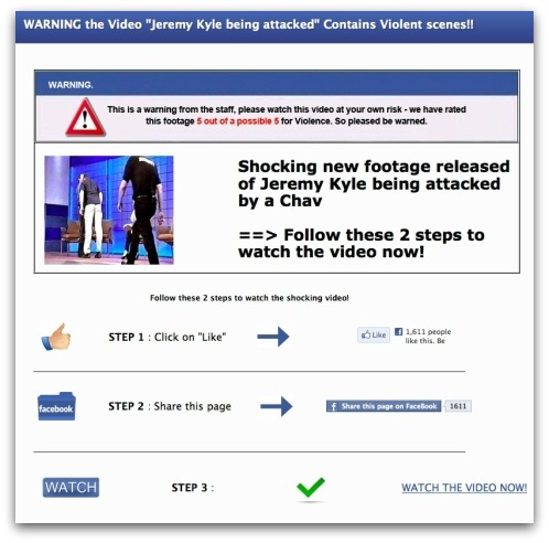 Jeremy Kyle Facebook scam