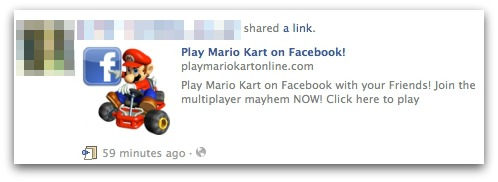 Mario Kart Facebook scam