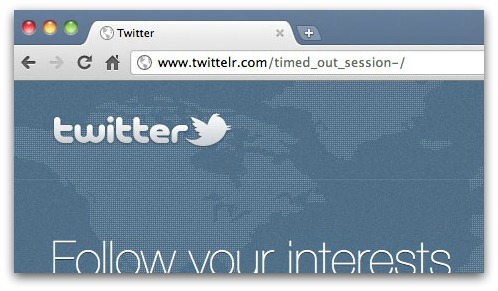 Close-up of Twitter phishing website