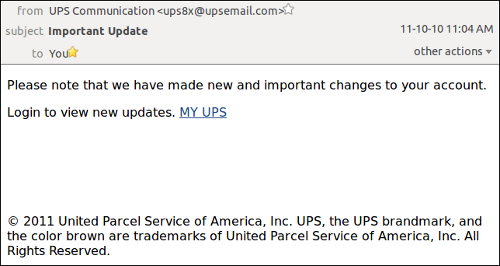 UPS phishing campaign