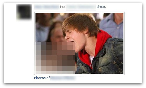Justin Bieber porn on Facebook