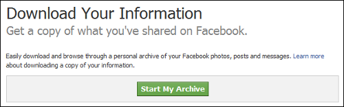 Facebook Download Archive site