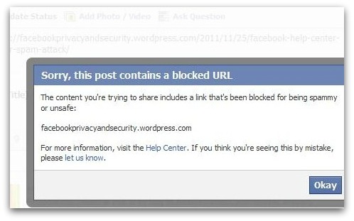 Blog banned on Facebook