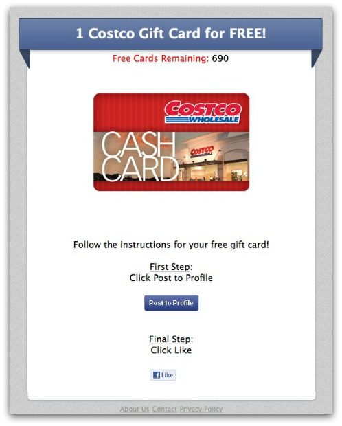 CostCo Facebook scam