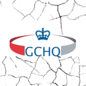 GCHQ logo with cracks