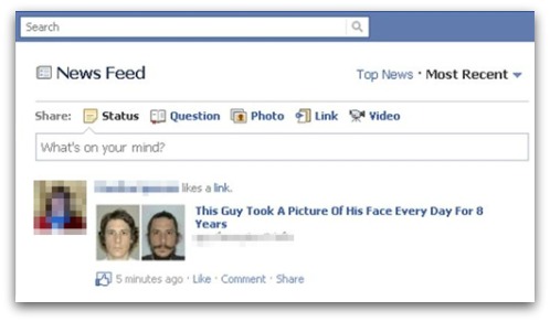 Example of clickjacking spam on Facebook