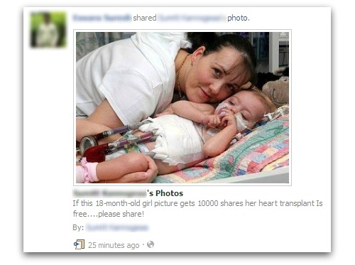 Heart transplant hoax on Facebook