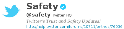 Twitter @safety account