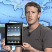 Mark Zuckerberg holding iPad