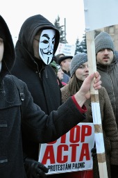 ACTA protestor, courtesy of salajean/Shutterstock.com
